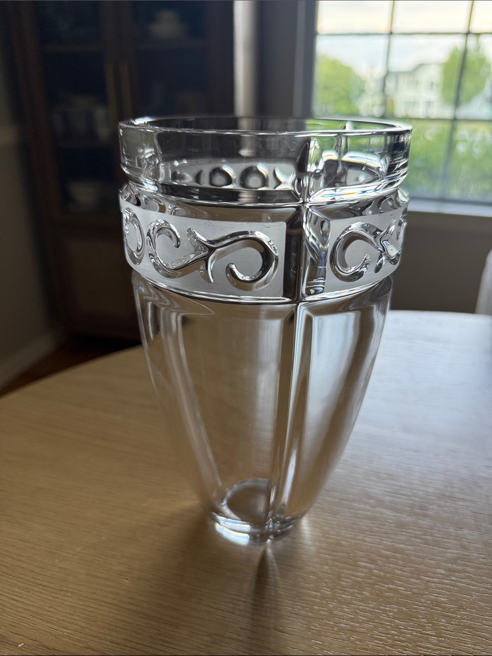 Marquis by Waterford Clear Crystal Decorative Tumbler with Scroll Band